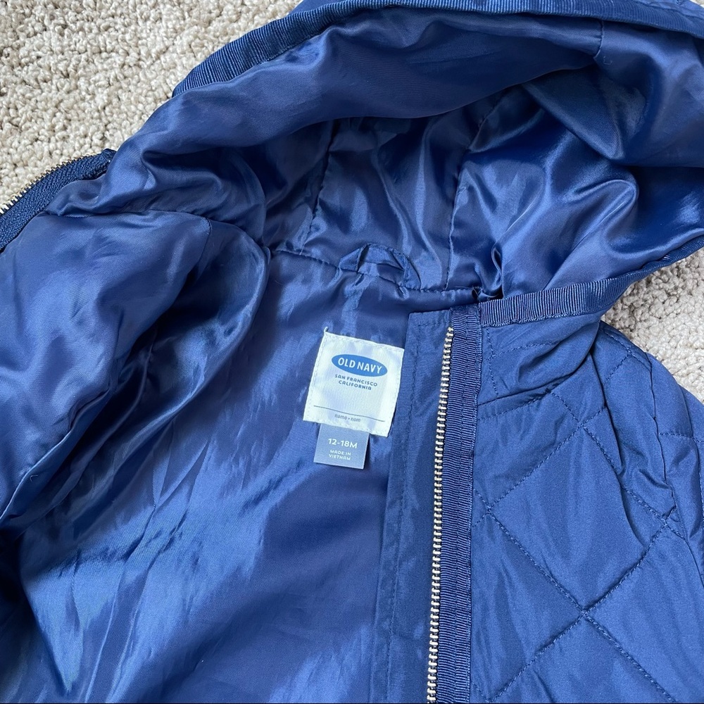 Old Navy Baby Girls Blue Quilted Jacket 12-18m - Picture 7 of 7